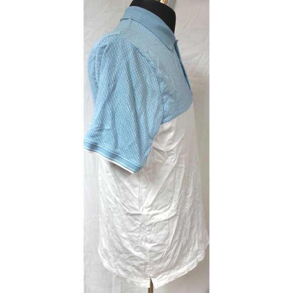 Cactus Man by Ricky Singh Mens Large Blue White Color Block Golf Polo Shirt - Picture 6 of 12
